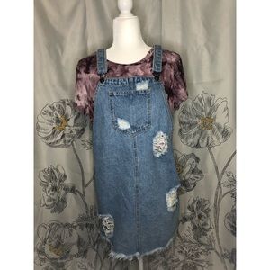 Cello Denim Overall Dress